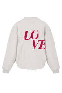 sweater met tekst grijs melee LOVE