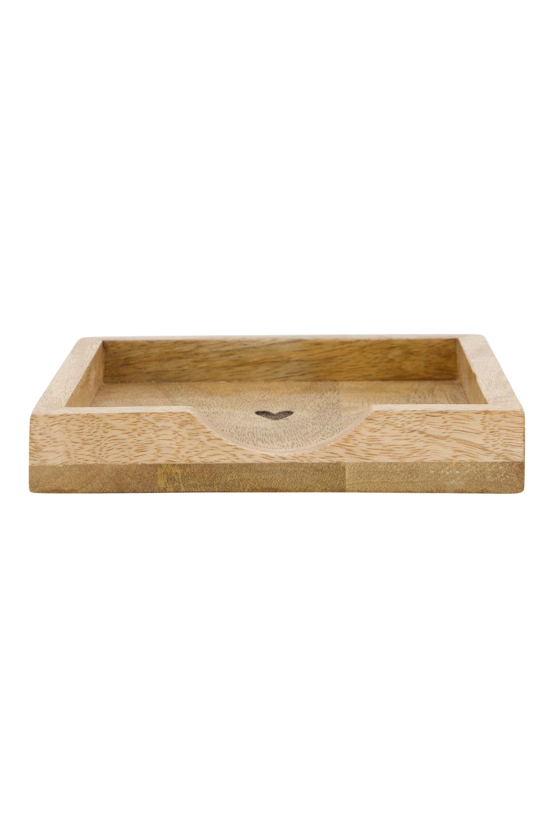 servethouder hout hartje 12,5x12,5cm naturel