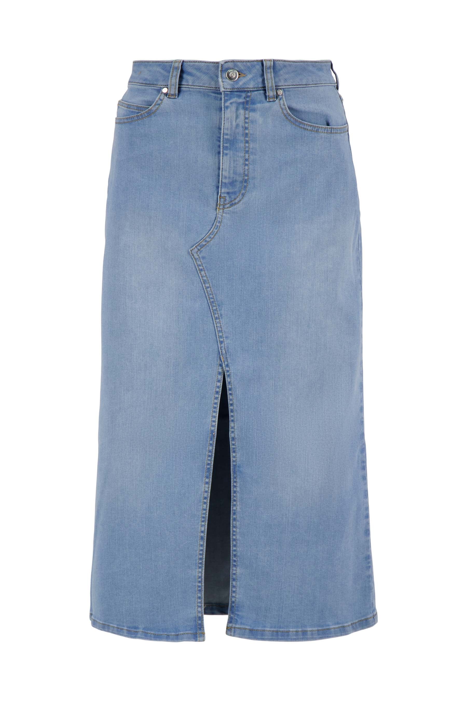 denim rok met stretch denim