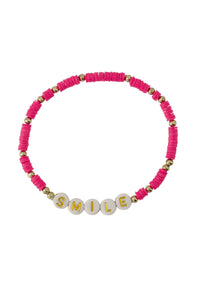 kralenarmband smile fel roze