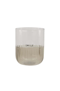 drinkglas smile transparant/zand